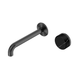 Serenity Progressive Wall Basin Nero Mixer 185mm Spout With Marquina Black Handle - Gun Metal