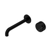 Serenity Progressive Wall Basin Nero Mixer 185mm Spout With Marquina Black Handle - Matte Black