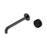 Serenity Progressive Wall Basin Nero Mixer 220mm Spout With Marquina Black Handle - Gun Metal