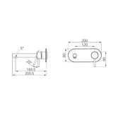 Nero Dolce II Wall Basin/Bath Mixer Trim Kits Only - Matte Black