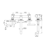 Nero Mecca Lever Wall Basin/Bath Set 160Mm Spout - Matte White