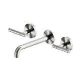 Nero Mecca Lever Wall Basin/Bath Set 185Mm Spout - Brushed Nickel