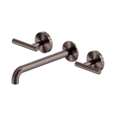 Nero Mecca Lever Wall Basin/Bath Set 220Mm Spout - Brushed Bronze