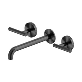 Nero Mecca Lever Wall Basin/Bath Set 220Mm Spout - Gunmetal