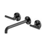 Nero Mecca Lever Wall Basin/Bath Set 220Mm Spout - Gunmetal