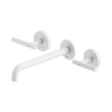 Nero Mecca Lever Wall Basin/Bath Set 220Mm Spout - Matte White