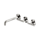 Nero Mecca Lever Wall Basin/Bath Set 185Mm Offset Spout - Brushed Nickel