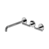Nero Mecca Lever Wall Basin/Bath Set 220Mm Offset Spout - Chrome