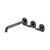 Nero Mecca Lever Wall Basin/Bath Set 220Mm Offset Spout - Gunmetal