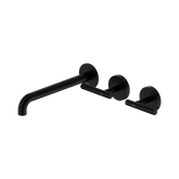 Nero Mecca Lever Wall Basin/Bath Set 220Mm Offset Spout - Matte Black