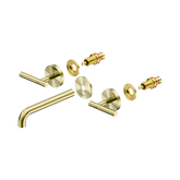 Nero Mecca Lever Wall Basin/Bath Set 185Mm Spout Trim Kits Only - Brushed Gold