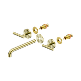 Nero Mecca Lever Wall Basin/Bath Set 220Mm Spout Trim Kits Only - Brushed Gold