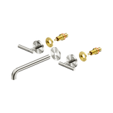 Nero Mecca Lever Wall Basin/Bath Set 220Mm Spout Trim Kits Only - Brushed Nickel