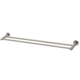 Double Phoenix RadII Towel Rail 800mm Round Plate - Brushed Nickel