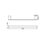Nero Bianca Hand Towel Rail - Matte Black