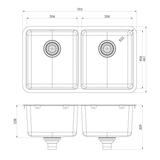 2000 Series Single Bowl Under / Over Phoenix Sink - Stainless Steel