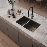 4000 Series 1 and 3/4 Right Hand Bowl Phoenix Sink - Brushed Carbon