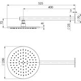 Vivid Slimline Ss 316 Phoenix Shower Arm & 250Mm Rose Stainless Steel