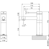 Vivid Slimline Ss 316 Basin Phoenix Mixer Stainless Steel