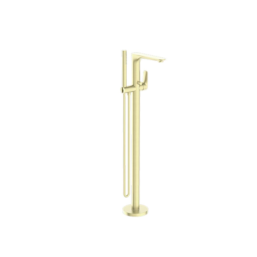 Nero Bianca Floor Standing Bath Mixer - Brushed Gold