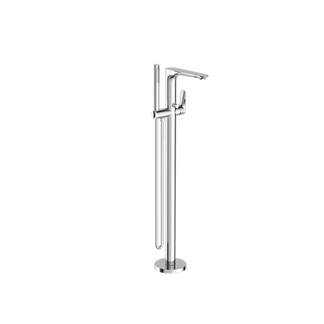 Nero Bianca Floor Standing Bath Mixer - Chrome