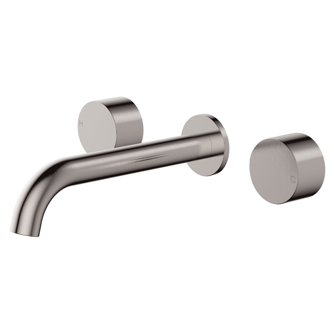 Fienza Kaya Basin/ Bath Wall Tap Set - Brushed Nickel