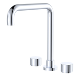 Fienza Kaya Round Taps Squareline Hob Outlet Set - Chrome Sus304 And Lf Brass