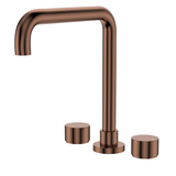 Fienza Kaya Round Taps Squareline Hob Outlet Set - Brushed Copper Sus304 And Lf Brass