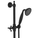 Lillian Lever Rail Fienza Shower Set - Matte Black With Ceramic White Handle