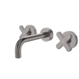 Fienza Kaya Cross Taps Wall Basin /Bath 130Mm Outlet Set - Gunmetal Lf