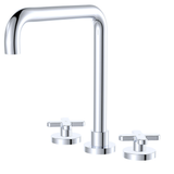 Fienza Kaya Cross Taps Squareline Hob Set - Chrome Lf Sus304 & Lf Brass