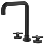 Fienza Kaya Cross Taps Squareline Hob Set - Matte Black Lf Sus304 & Lf Brass
