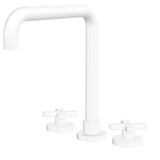 Fienza Kaya Cross Taps Squareline Hob Set - Matte White Lf Sus304 & Lf Brass