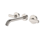 Fienza Kaya Lever Taps Wall Basin /Bath 180Mm Outlet Set - Brushed Nickel Lf