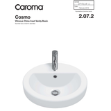 Cosmo Above Counter Caroma Basin  1Th White