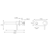 Gareth Ashton Lucia Wall Basin Abey Mixer Set On Plate Chrome