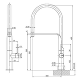 Vido Flexible Hose Sink Phoenix Mixer - Chrome
