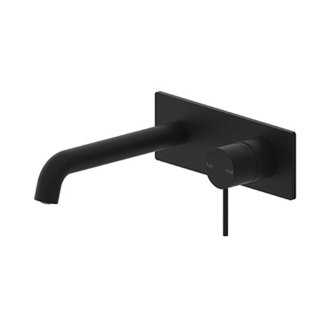 Nero Mecca Wall Basin Mixer 185mm Spout - Matt Black
