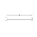 Nero Mecca Single Towel Rail 600Mm - Matte Black
