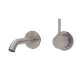 Kaya Up Basin/Bath Wall Fienza Mixer 160mm Outlet Set Round Plates - Brushed Nickel/Brushed Nickel