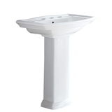 Fienza Washington 560 Wall Basin With Pedestal 560X420Mm 3 Tap Hole White