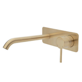 Kaya Basin/Bath Wall Fienza Mixer Set Soft Square Plates 200mm Outlet - Urban Brass/Urban Brass
