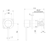 Vivid Slimline Shower / Wall Phoenix Mixer 60mm Backplate - Brushed Nickel