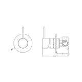 Mecca Shower Nero Mixer Handle Up 80mm Plate - Matt Black
