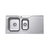Tiva 980 1.5 Fienza Kitchen Sink with Drainer - Left Bowl