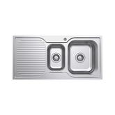Tiva 980 1.5 Fienza Kitchen Sink with Drainer - Right Bowl
