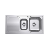 Tiva 980 1.5 Fienza Kitchen Sink with Drainer - Right Bowl