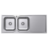 Tiva 1180 Double Fienza Kitchen Sink with Drainer - Left Bowl