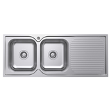 Tiva 1180 Double Fienza Kitchen Sink with Drainer - Left Bowl