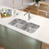 Fienza Tiva 785 Double Bowl Kitchen Sink - 23L+23L | Top or Undermount | 785x450mm